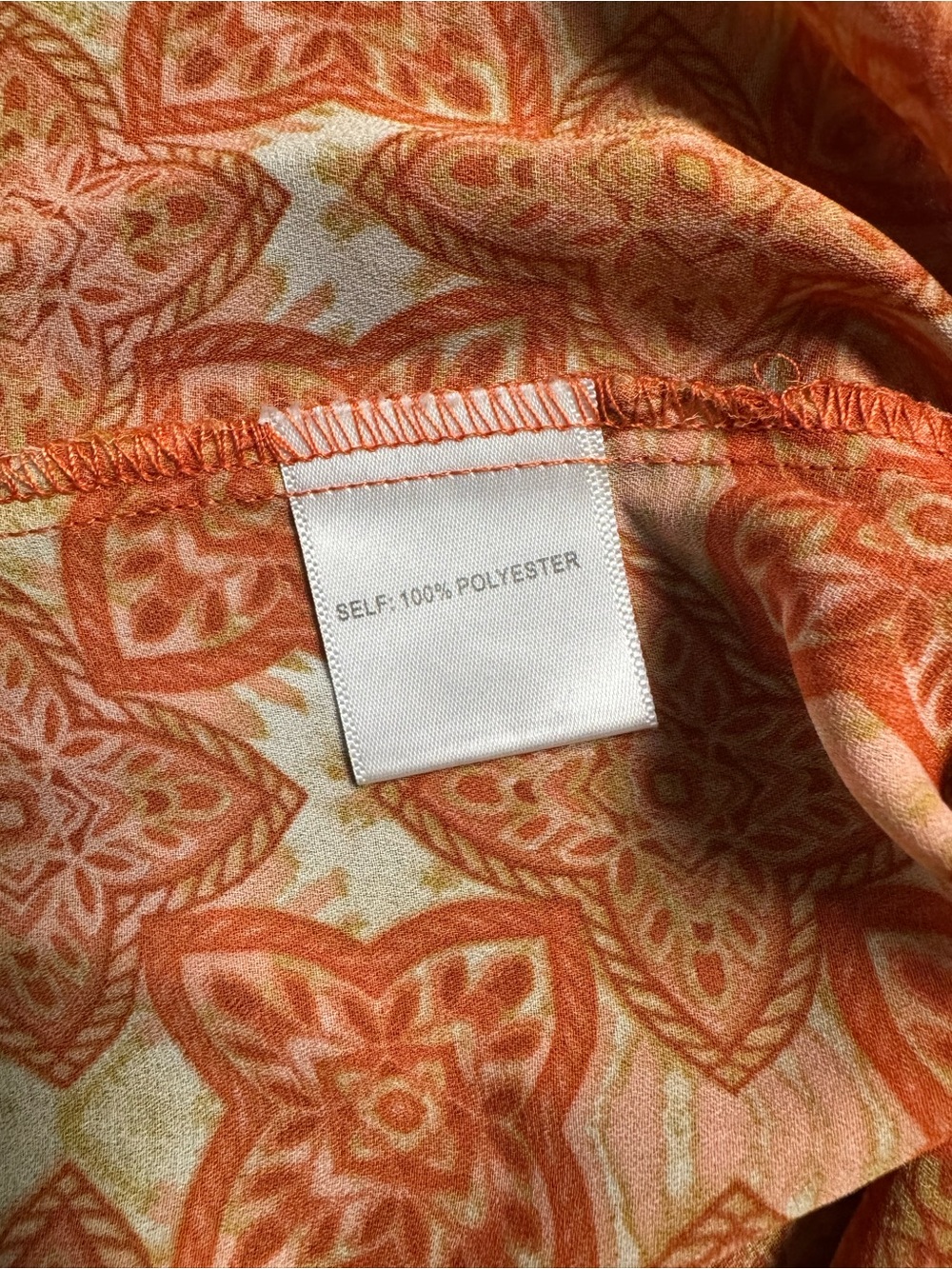 Rose & Olive Orange and Yellow Paisley V-Neck Tunic - Picture 7 of 8